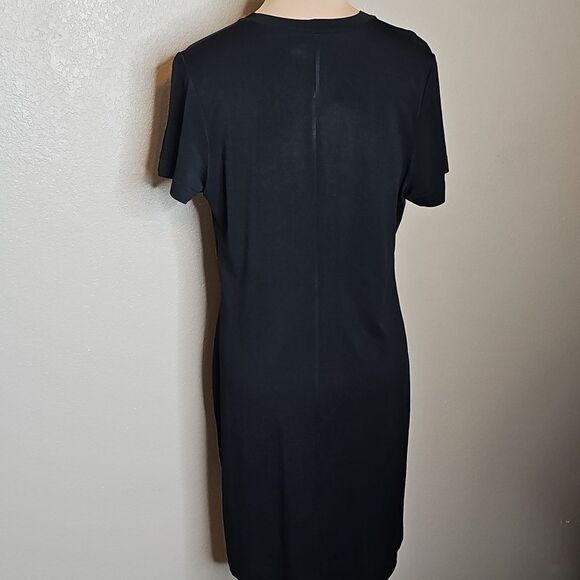 Vintage Bentley Arbuckle Medium Black Stretch Crepe‎ Classic T-Shirt Dress - Picture 3 of 8